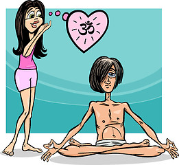 Image showing girl in love with yoga adept