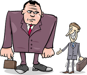 Image showing businessmen big and thin cartoon