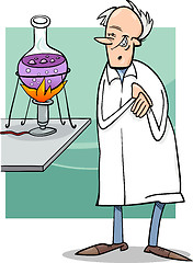 Image showing scientist in laboratory cartoon illustration