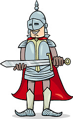 Image showing knight with sword cartoon illustration