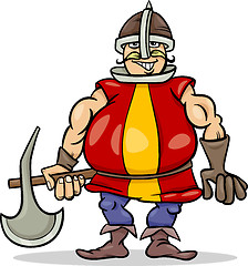 Image showing knight with axe cartoon illustration