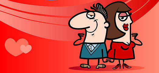 Image showing couple in love valentine card cartoon