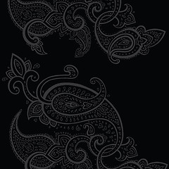 Image showing Paisley background. Hand Drawn ornament.