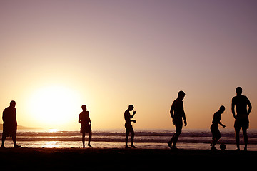 Image showing Sunset Football