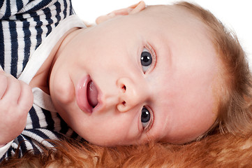 Image showing Newborn baby, close-up portrait