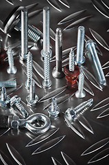 Image showing Varied screws and bolts, close up