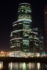 Image showing Skyscrapers at night