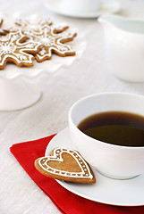 Image showing Coffee and cookie