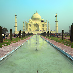 Image showing Taj Mahal - famous mausoleum in India