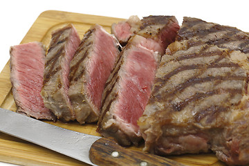 Image showing Sliced wagyu steak