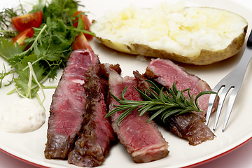 Image showing Wagyu ribeye dinner closeup