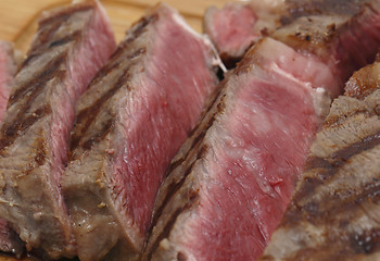 Image showing Sliced wagyu macro