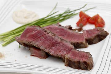 Image showing Wagyu steak dinner closeup