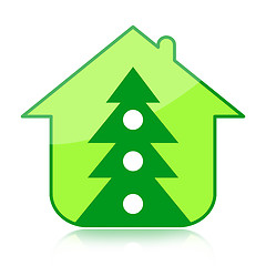 Image showing Christmas tree and house