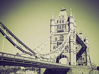 Image showing Vintage sepia Tower Bridge London