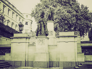 Image showing Vintage sepia George and Elizabeth monument London