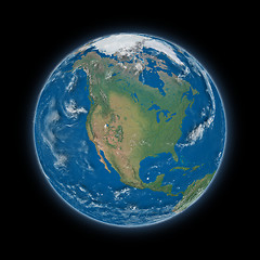 Image showing North America on planet Earth