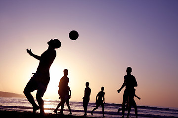 Image showing Sunset Football