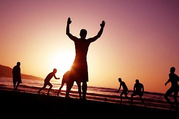 Image showing Sunset Football