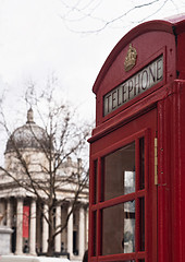 Image showing  national gallery and red public phone