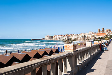 Image showing beach of cefalu, Sicily