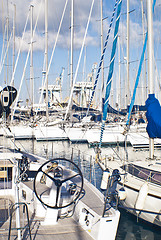 Image showing yachts and boats in old port in Palermo
