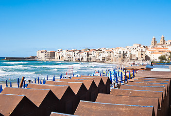 Image showing beach of cefalu, Sicily