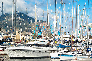 Image showing yachts and boats in old port in Palermo