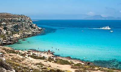 Image showing beach of favignana. aegadian island