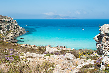 Image showing beach of favignana. aegadian island