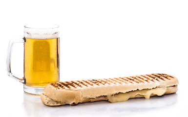 Image showing sandwich and beer