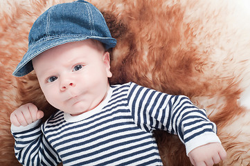 Image showing Newborn baby in hat