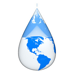 Image showing Earth inside water drop