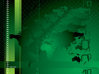 Image showing global background green