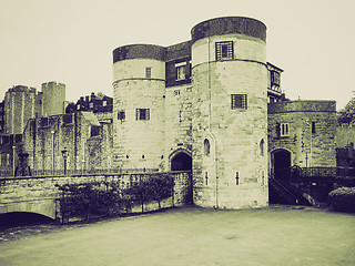 Image showing Vintage sepia Tower of London