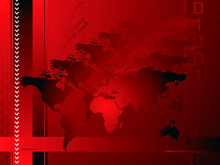 Image showing global background red