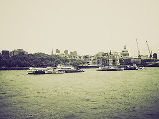 Image showing Vintage sepia River Thames in London