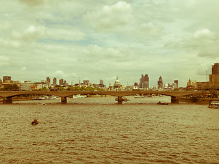 Image showing Retro looking River Thames in London