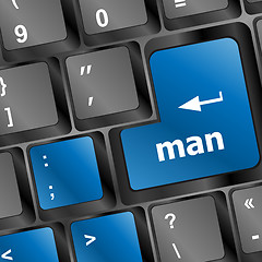 Image showing man word on computer keyboard key