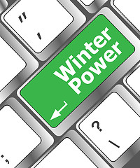 Image showing winter power on computer keyboard key button