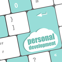 Image showing Keyboard key with enter button personal development