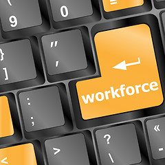 Image showing Workforce key on keyboard - business concept