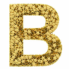 Image showing Letter B composed of golden stars isolated on white