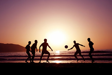 Image showing Sunset Football