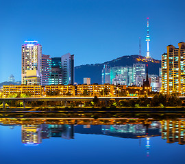 Image showing Seoul city at night