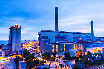 Image showing Industrial plant at night