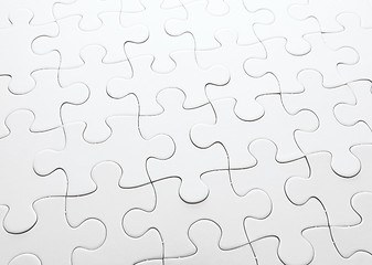 Image showing Complete white jigsaw puzzle