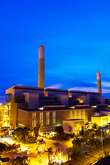 Image showing Industrial plant at night