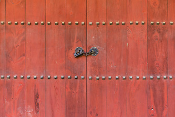 Image showing Asian architecture with wooden entrance