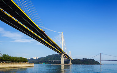 Image showing Suspension bridge in Hong Kong